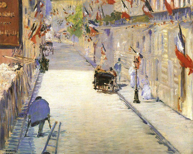 Edouard Manet Rue Mosnier with Flags